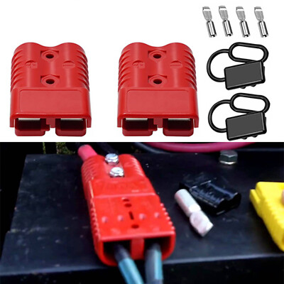 2 Batteriestecker mit Kupplung Steckverbindung 175A 600V Rot für Anderson Satz