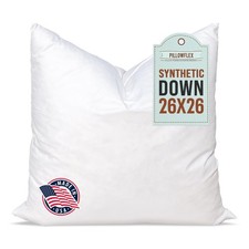 Pillowflex Synthetic Down Pillow Insert - 26x26 Down Alternative, Ultra Soft ...