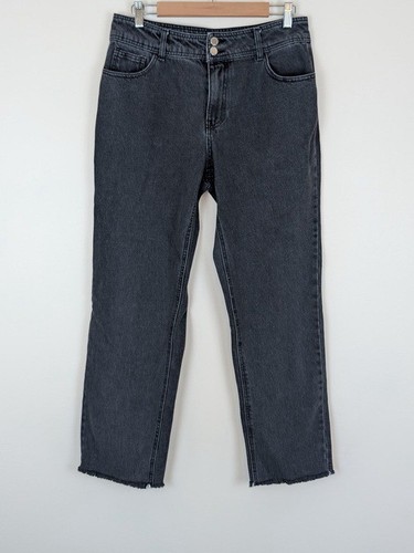 Oat New York Mid Rise Straight Leg Raw Hem Jeans
