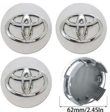 🚀4x Fit For TOYOTA 62mm Chrome Wheel Center Caps Camry Avalon RAV4 C-HR Corolla