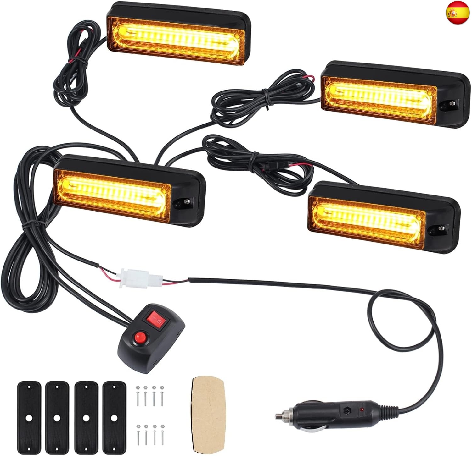 COLFULINE 9cm 4pcs COB Luces de Advertencia Intermitente luz Estroboscópicas de