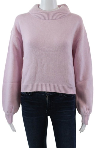 Something Navy Womens Cotton Knitted Turtleneck Long Sleeve Sweater Pink Size XX