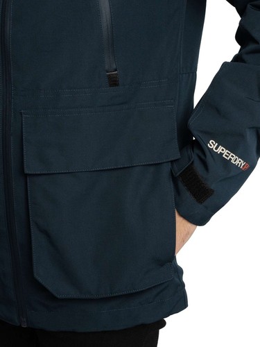 Superdry Men's Hooded Ultimate EMB Windbreaker Jacket, Blue - Picture 4 of 10