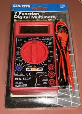 7 Function Digital Multimeter DC-AC Voltage Battery Multi Tester Cen-Tech 98025