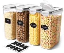 Utopia Kitchen Cereal Containers Storage Set – 4 Pack 4L Airtight Food Sto