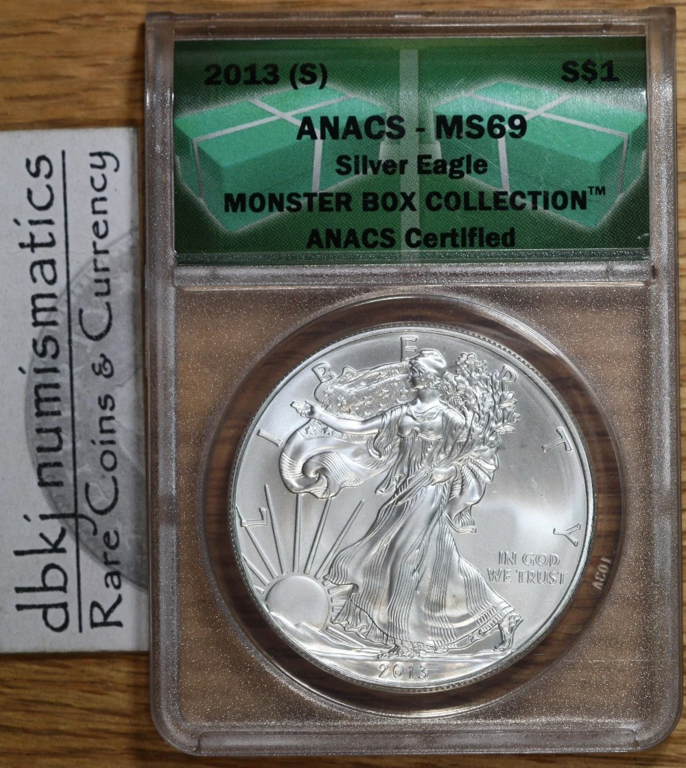 ANACS Certified American Eagle MS 69 Silver Bullion Coins for sale