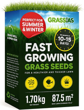 Grassias Fast Growing Grass Seed – 1.70KG Premium Quality Lawn Seed for Lawns 12.59 per kilo