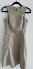 NWT Calvin Klein Fit and Flare Khaki Sleeveless Dress Size 2 Nice Top Stitching