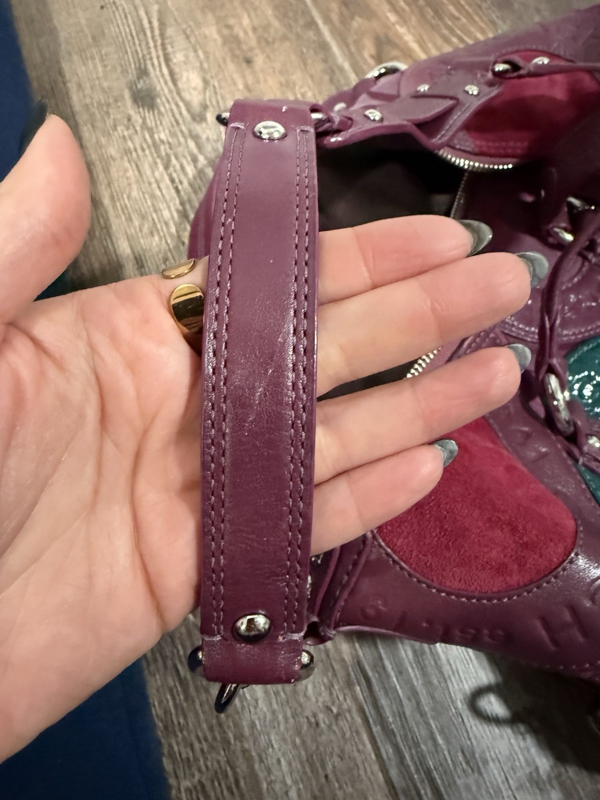 Coach Patchwork Multicolor Purple Shoulder Bag Lo… - image 2