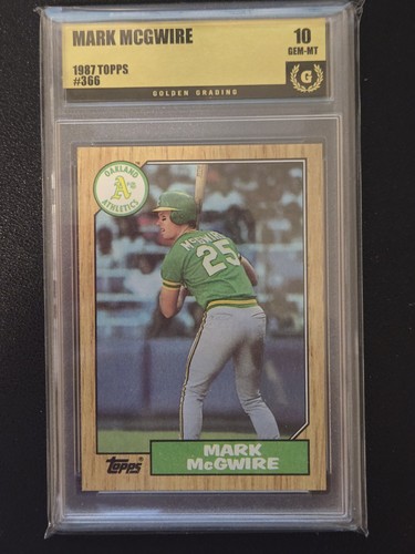 1987 Topps Mark McGwire RC #366  Golden Grading Gem Mint 10