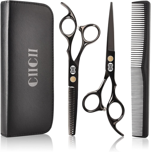 Forbici Parrucchiere Professionali, 8Pcs Kit Forbici per Capelli (6,7 Pollici/Ne - Foto 12 di 13