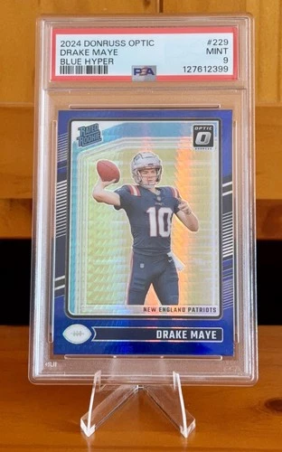 2024 Donruss Optic Drake Maye Blue Hyper Rookie #229 PSA 9 Patriots RC