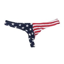 Hot Men's Thong Underwear, USA Star-Spangled Banner, Small Stars and Stripes