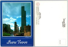 Continental Sears Tower Chicago Illinois Skyscraper River Postcard