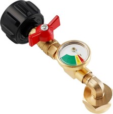 Propane Tank Elbow Refill Filler Adapter with Gauge for 1-20LB Bottle Tank Grill
