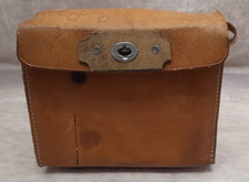 Vintage Brown Leather Ever-Ready Camera Case w/ Strap Loops  Turn Lock   Suede