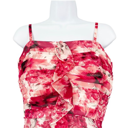 WHBM Silk Dress Floral Removable Straps Pink 8 - Picture 3 of 8