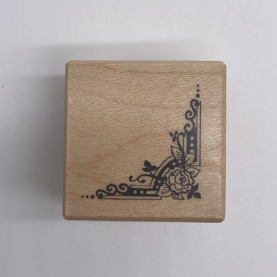 Vintage PSX Floral Border Corner Rubber Stamp