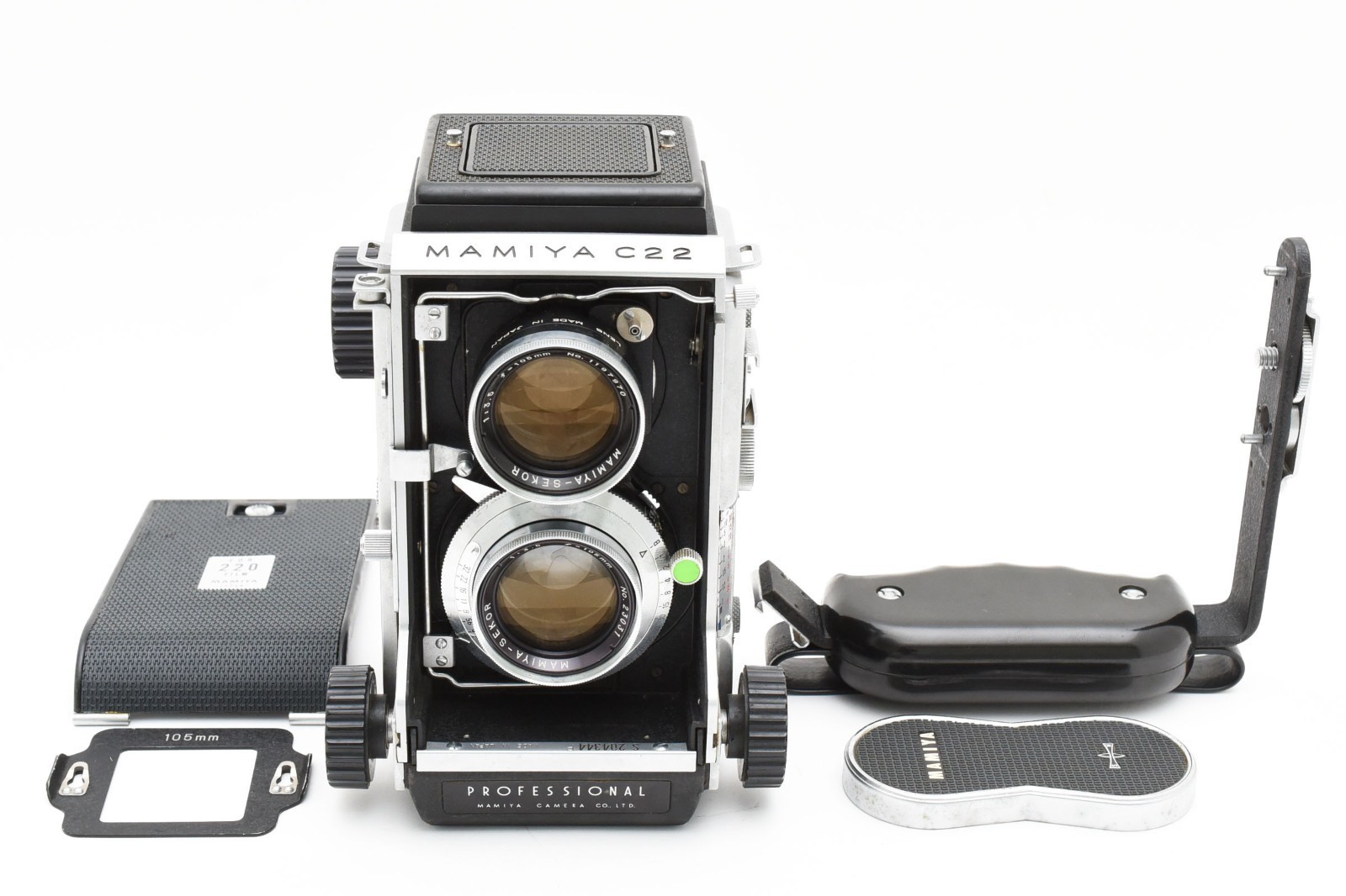 【MINT+】 Mamiya C22 Pro TLR Film Camera w/ Sekor 105mm f3.5 Lens 220 Back...