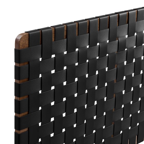 Sparta Weave Vegan Leather Full Headboard in Walnut Black - Picture 4 of 7