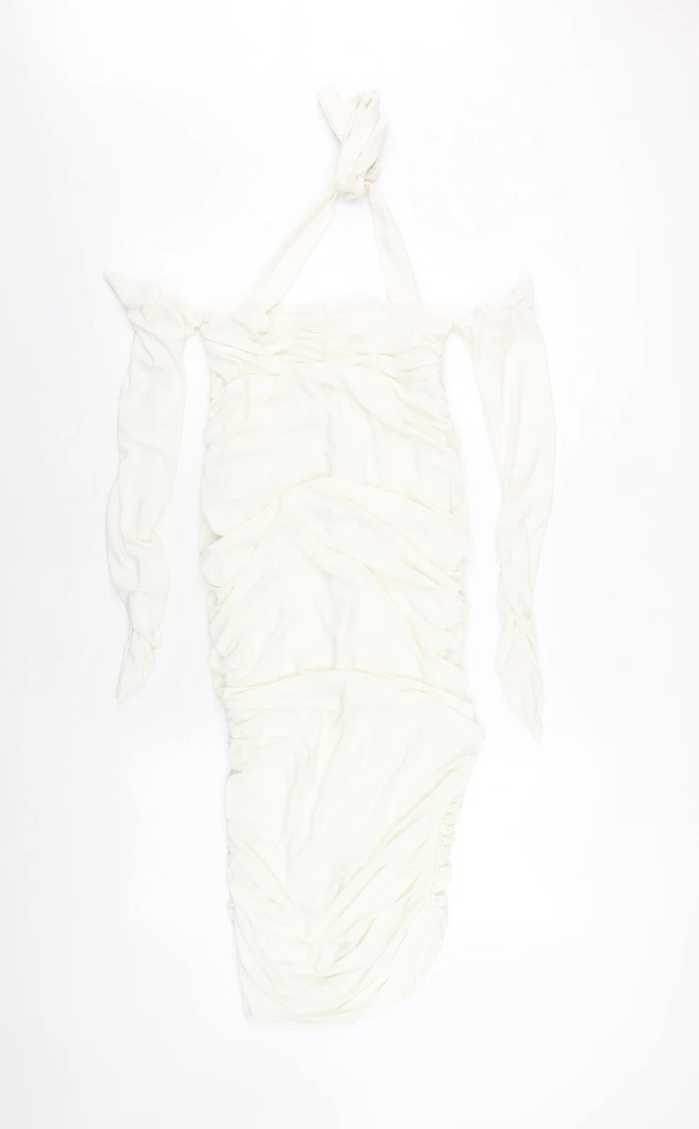 Abito midi donna bianco bodycon Club L London taglia 8