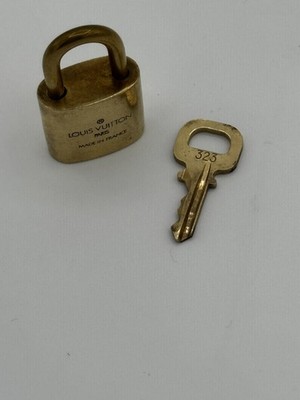 Louis Vuitton Brass Padlock Lock & Key #323 Authentic LV Lock Made in France