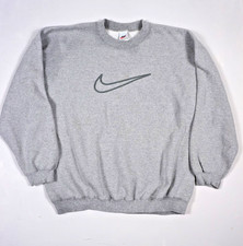 Vintage 90s Nike Crewneck Sweatshirt XL Mens Center Swoosh Big Gray Pullover USA