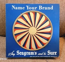 Rare Vintage 1950's Seagrams Whiskey Lighted Spinning Bar Sign - Works See Video