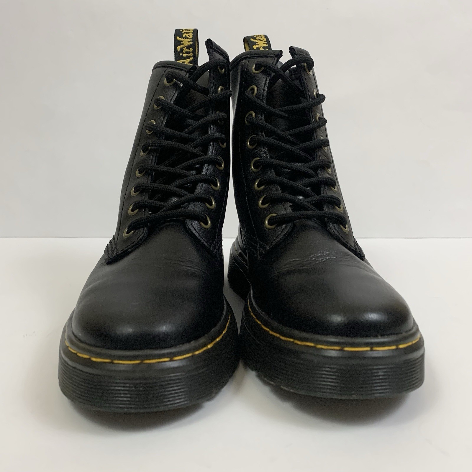 Doc Dr Martens Zavala Womens 6 Mens 5 Black Leather Lace Up Combat Chunky Boots thumbnail 4