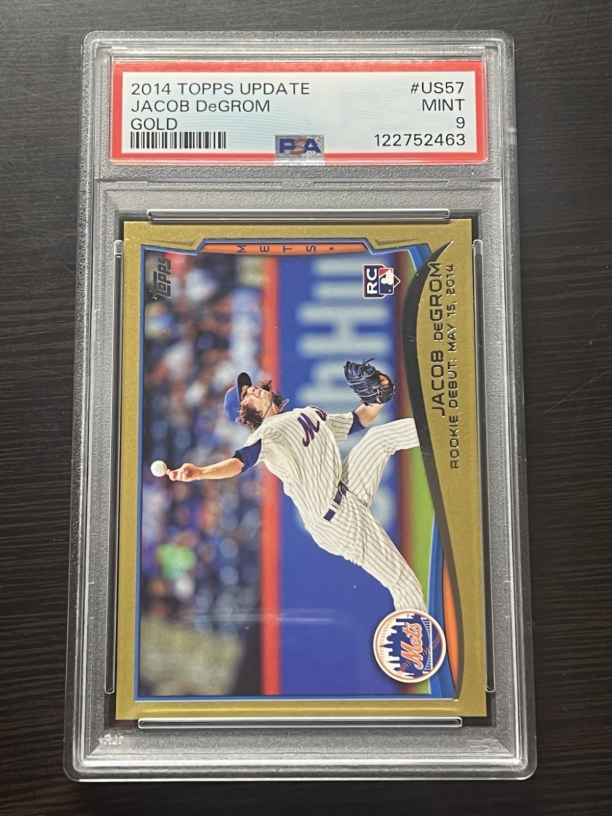 Jacob DeGrom 2014 Topps Update GOLD /2014 Rookie RC #US-57 PSA 9 Mets Rangers