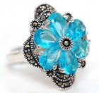 1CT Aquamarine 925 Solid Sterling Silver Ring Jewelry Sz 6 NF1-8 — photo 2