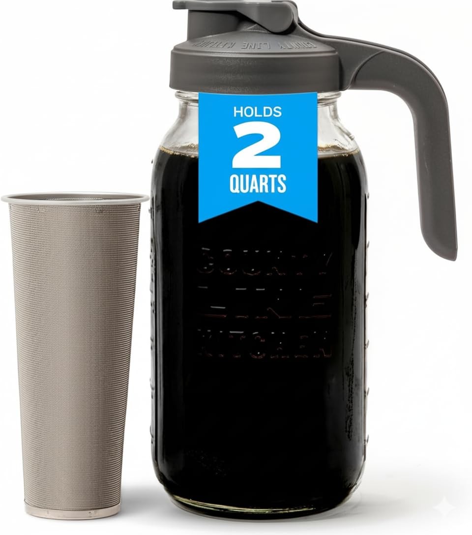 With Lid - Wide Mouth 2 Quart (64 Oz) Heavy Duty