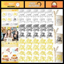 50 Pcs Happy Birthday Cake Toppers - Mirror Acrylic Cupcake Decorations, 10 Styl