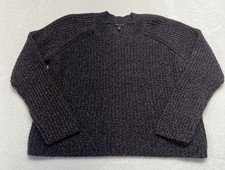 Eileen Fisher Sweater Womens L Wool Bld Cropped Variegated Chunky Knit Crewneck