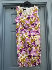 Nine West Colorful Palm Beach Shift Dress with Beaded Details Size 6
