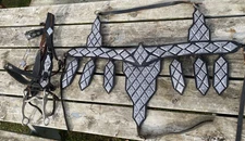 Used/vintage Ted Flowers Western parade breast collar & bridle w/silver