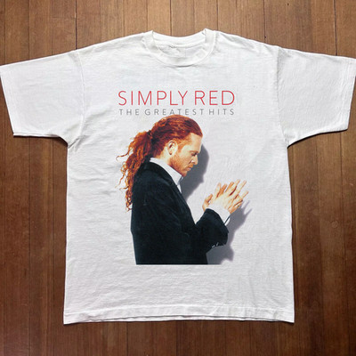 SIMPLY RED - 25 THE GREATEST HITS White Cotton T Shirt Full Size S-5XL