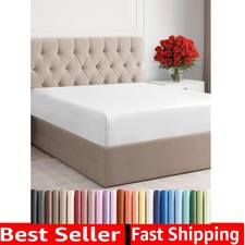 King Fitted Bed Sheet - Bottom Single Fitted Sheet Only - Ultra-Soft Hotel Lu...