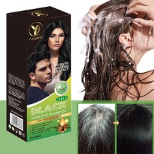 Hair Colour  Shampoo Natural Herbal Permanent Instant Dye Hair Colour Black UK