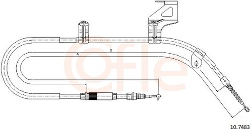 CABLE PARKING BRAKE 92.10.7483 FOR VW PASSAT/B3/B4/B5/B5.5 AFN/AHU/AHH 1.9L 4cyl - Picture 2 of 7