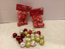Vtg Mini 1" Satin Silk Christmas Ball Ornaments Qty 47 MCM