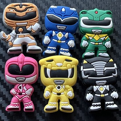 6er Set Power Rangers Flexible Silikon Schuh Charms Tolle Tortendekoration