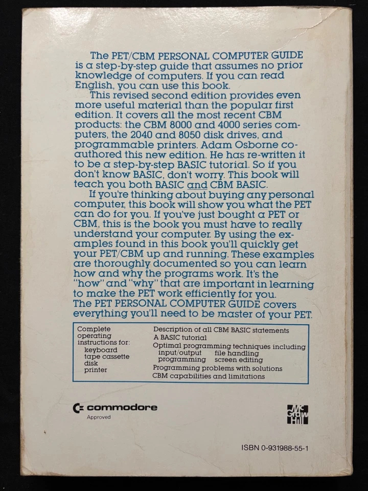 PET/CBM Personal Computer Guide - Second Edition - Book for Commodore PET - Image 2 of 2