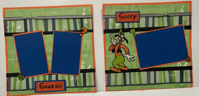 Premade 12 X 12 Disney Goofy Scrapbooking Pages just add pictures Free Shipping