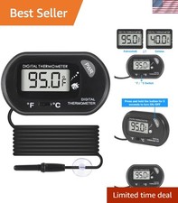 Digital Aquarium Thermometer with LCD Display - Waterproof Sensor  Suction Cup
