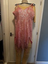Pink Sequin Show Dress Pantomime Dame Finale Costume for Drag Queen