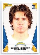 2020 Panini Sticker & Card Collection Justin Herbert Rookie Cards #84. rookie card picture