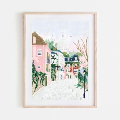 0_Montmartre Paris Kunstdruck Paris Wandbild Frankreich Pariser Poster Paris Deko P