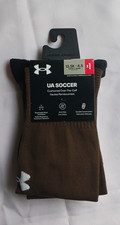 Under Armour UA Team Cushioned OTC Socks Youth Size 13.5K-4.5 Brown.