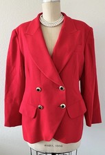VTG 90s Blazer Double Breasted Wool Made in USA Power Suit Size 12 Princess D